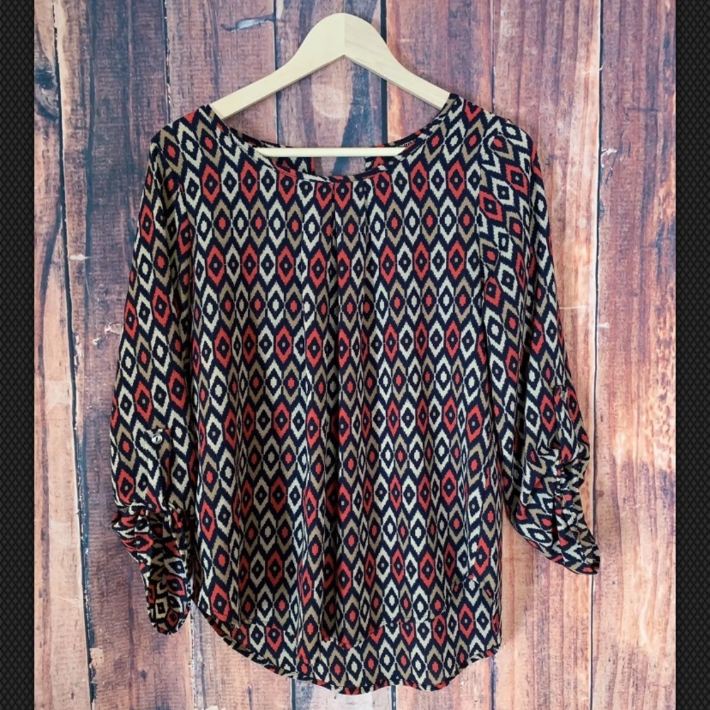 Papermoon Stitch Fix Blouse Diamond Geometic Top